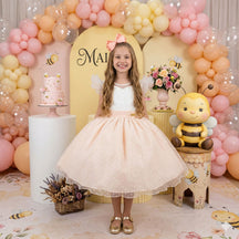 Vestido Mini Miss Betani Pessego - Leveza e Elegância para Meninas | Bebeloo Kids