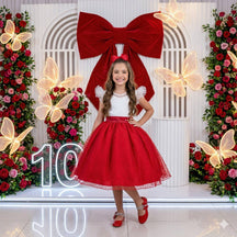 Vestido Mini Miss Betani Vermelho - Leveza e Elegância para Meninas | Bebeloo Kids