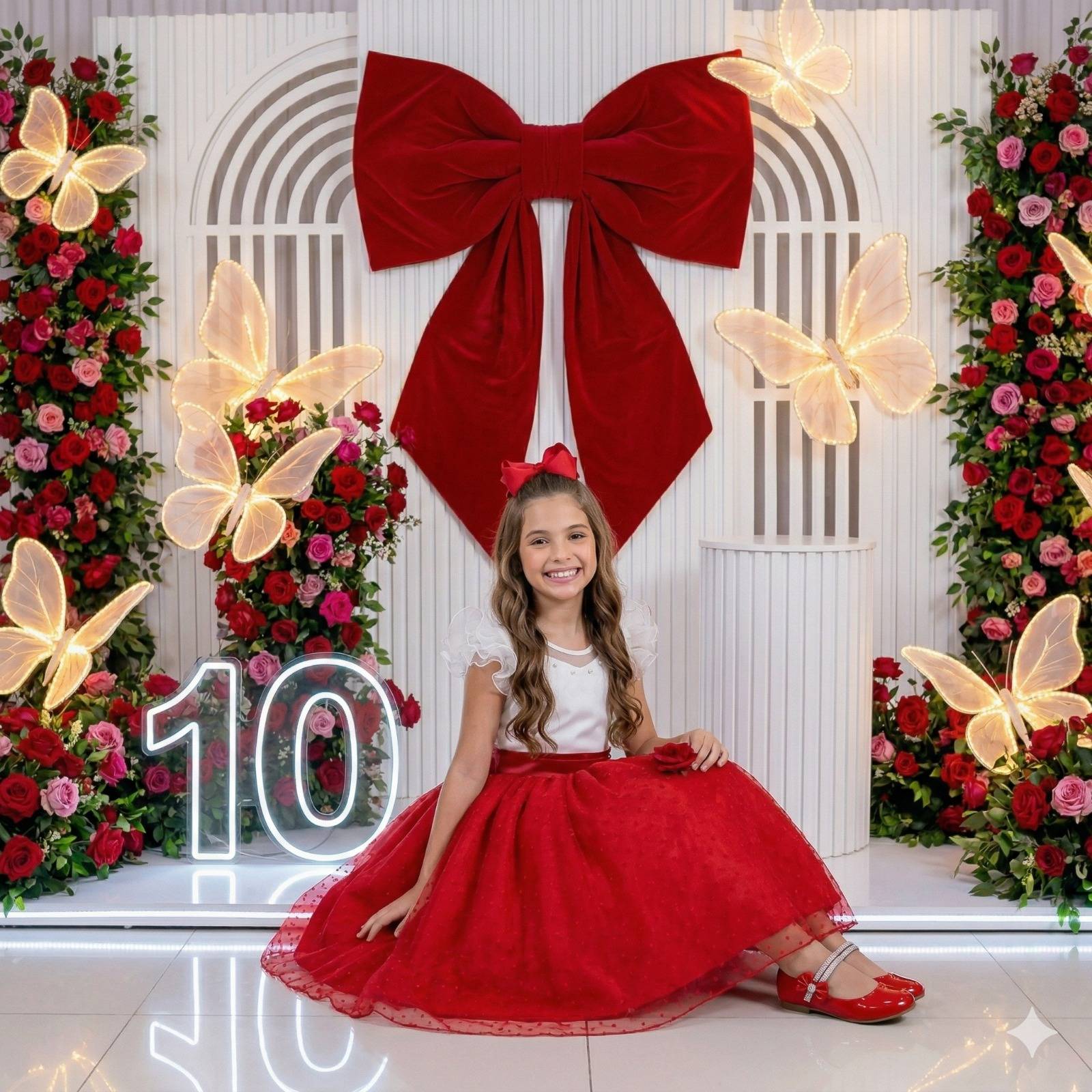 Vestido Mini Miss Betani Vermelho - Leveza e Elegância para Meninas | Bebeloo Kids