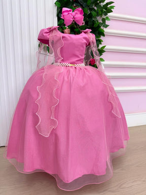 Vestido Banana Club Longo Diamante Rosa Chiclete - Leveza e Elegância para Meninas | Bebeloo Kids