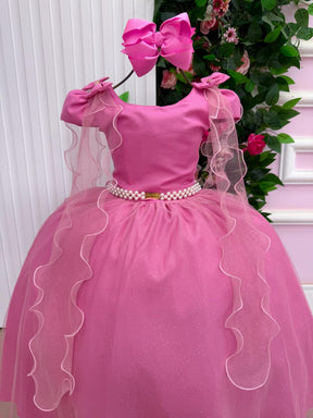 Vestido Banana Club Longo Diamante Rosa Chiclete - Leveza e Elegância para Meninas | Bebeloo Kids