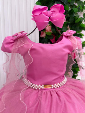 Vestido Banana Club Longo Diamante Rosa Chiclete - Leveza e Elegância para Meninas | Bebeloo Kids