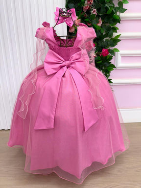 Vestido Banana Club Longo Diamante Rosa Chiclete - Leveza e Elegância para Meninas | Bebeloo Kids