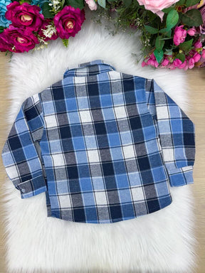 Camisa Flanelada Xadrez Junina James Azul - Elegância e Conforto para os Pequenos | Bebeloo Kids