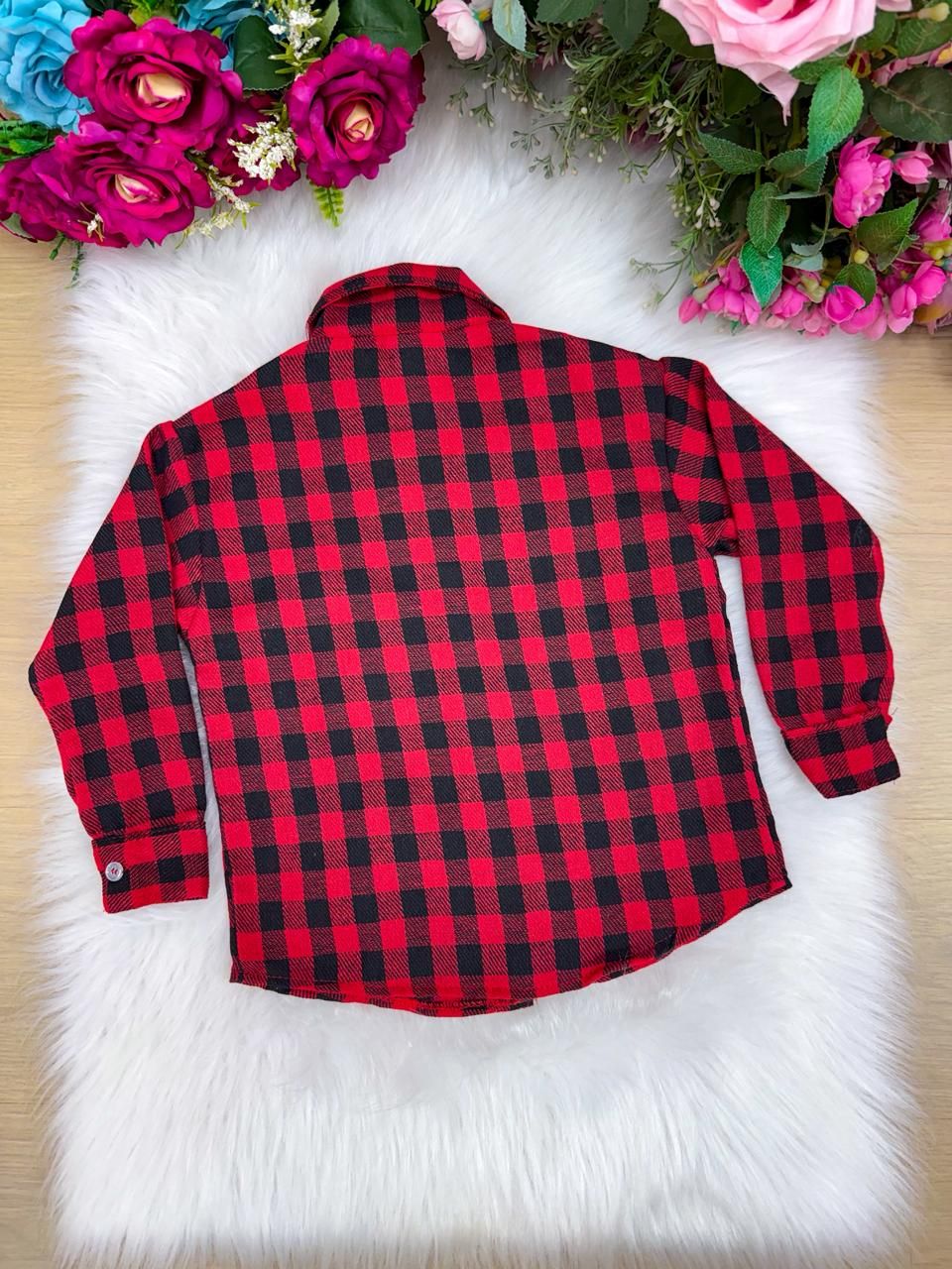 Camisa Flanelada Xadrez Junina Jason Vermelho - Elegância e Conforto para os Pequenos | Bebeloo Kids