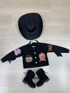 Jaqueta Blogueirinha Boiadeira Preto - Proteção com Estilo para os Pequenos | Bebeloo Kids