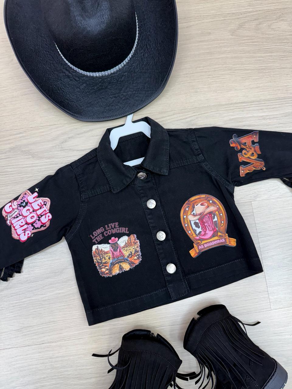 Jaqueta Blogueirinha Boiadeira Preto - Proteção com Estilo para os Pequenos | Bebeloo Kids