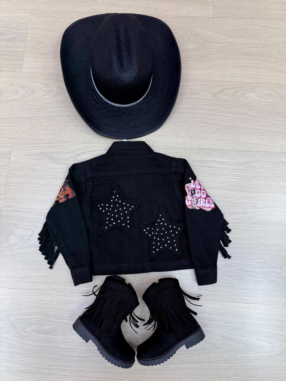 Jaqueta Blogueirinha Boiadeira Preto - Proteção com Estilo para os Pequenos | Bebeloo Kids