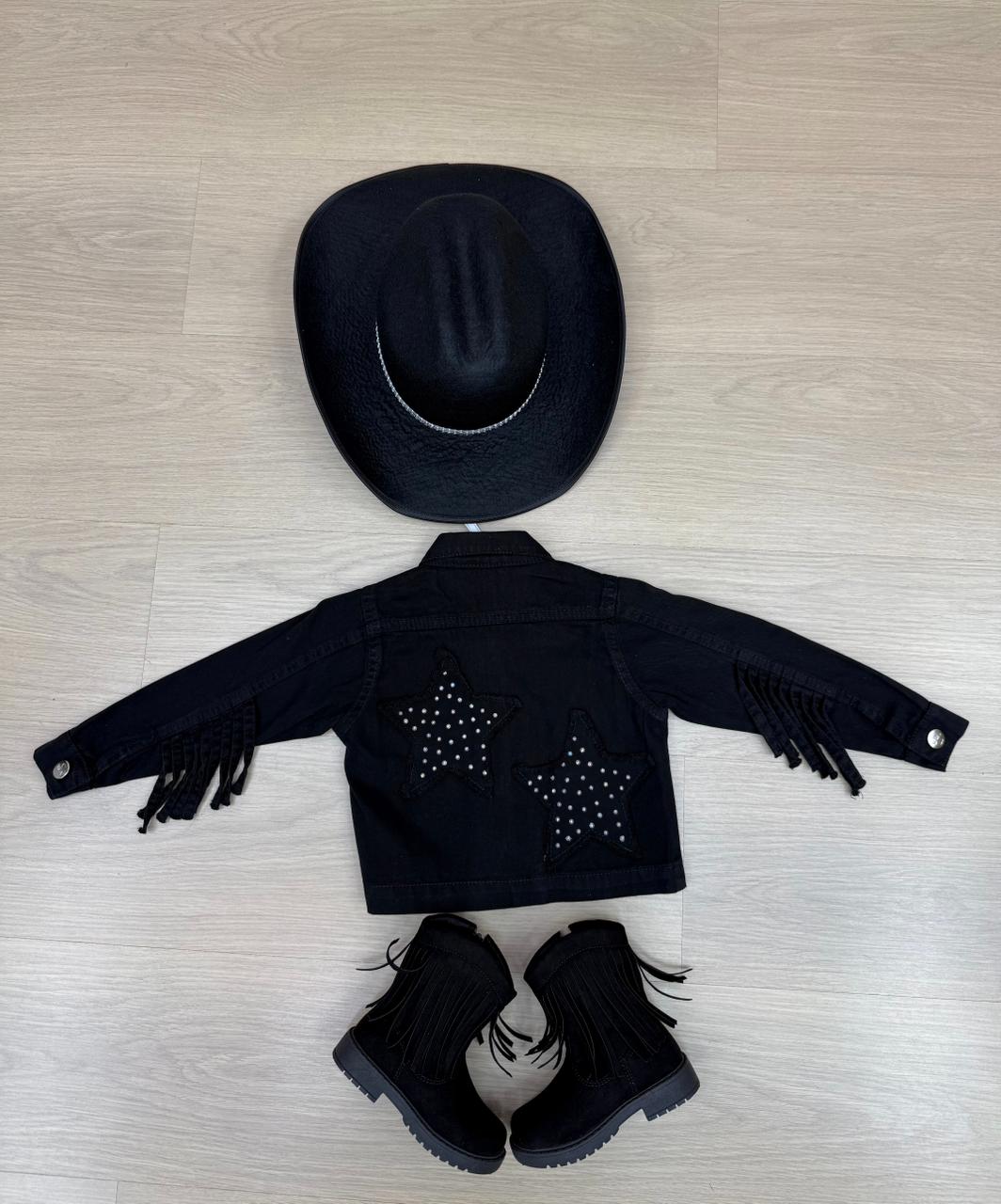 Jaqueta Blogueirinha Boiadeira Preto - Proteção com Estilo para os Pequenos | Bebeloo Kids