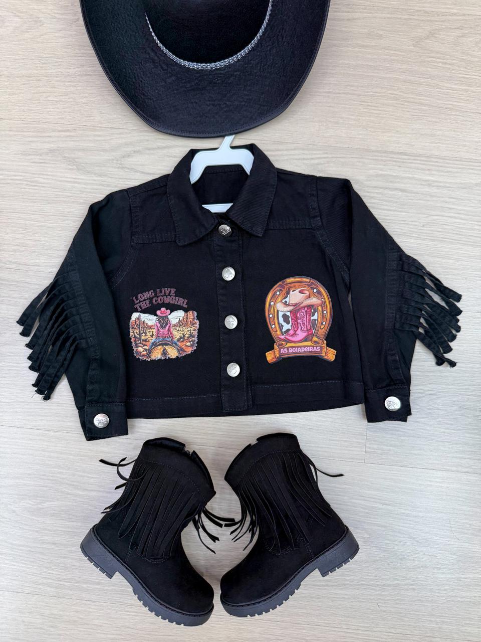 Jaqueta Blogueirinha Boiadeira Preto - Proteção com Estilo para os Pequenos | Bebeloo Kids