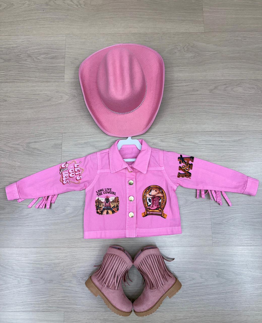 Jaqueta Blogueirinha Boiadeira Rosa - Proteção com Estilo para os Pequenos | Bebeloo Kids
