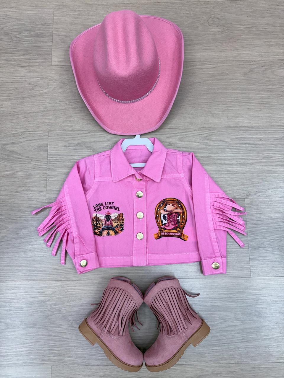 Jaqueta Blogueirinha Boiadeira Rosa - Proteção com Estilo para os Pequenos | Bebeloo Kids
