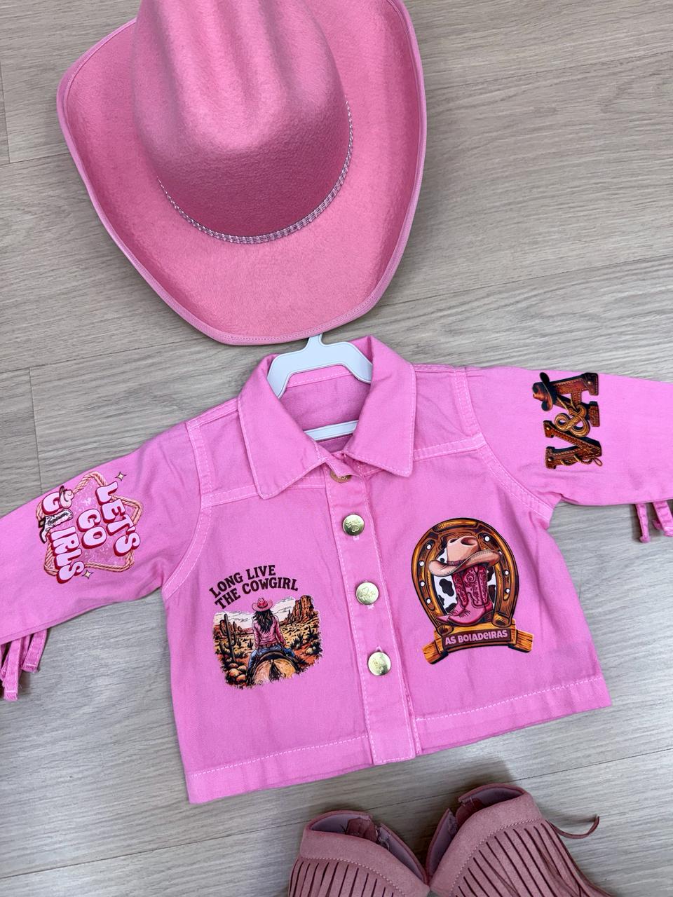 Jaqueta Blogueirinha Boiadeira Rosa - Proteção com Estilo para os Pequenos | Bebeloo Kids