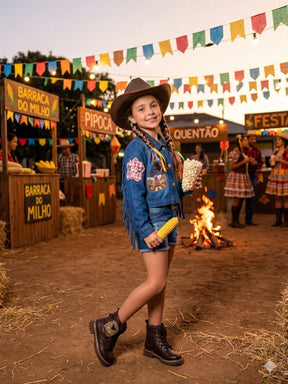 Jaqueta Blogueirinha Boiadeira Jeans - Proteção com Estilo para os Pequenos | Bebeloo Kids