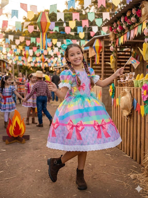 Vestido Marie Junino Luxo Arraiá da Paz - Leveza e Elegância para Meninas | Bebeloo Kids