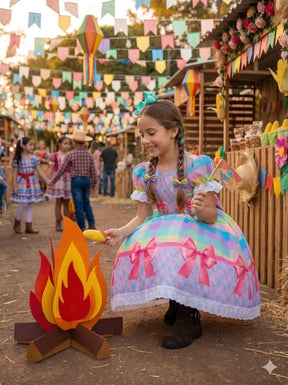 Vestido Marie Junino Luxo Arraiá da Paz - Leveza e Elegância para Meninas | Bebeloo Kids