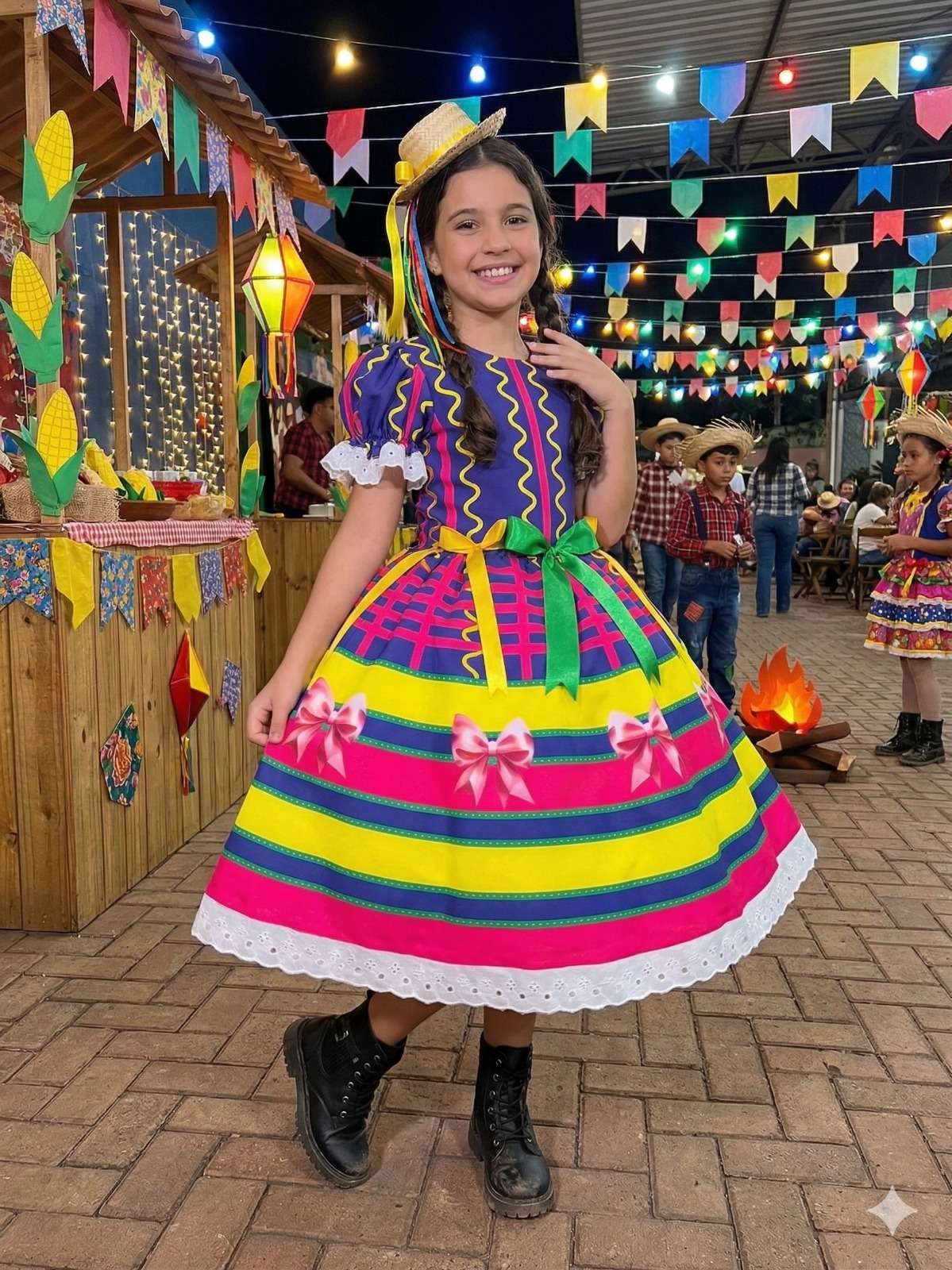 Vestido Marie Junino Luxo Arraiá da Farra - Leveza e Elegância para Meninas | Bebeloo Kids