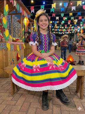 Vestido Marie Junino Luxo Arraiá da Farra - Leveza e Elegância para Meninas | Bebeloo Kids