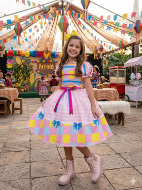 Vestido Marie Junino Luxo Arraia da Docura - Leveza e Elegância para Meninas | Bebeloo Kids