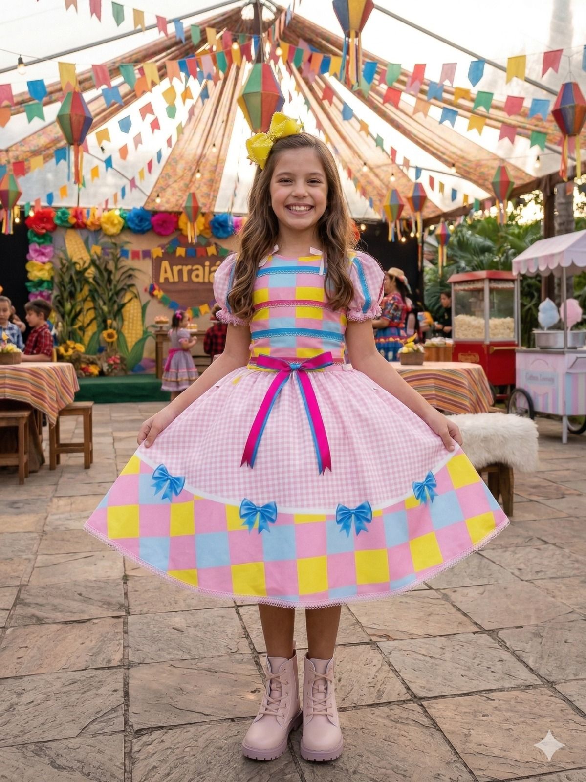 Vestido Marie Junino Luxo Arraia da Docura - Leveza e Elegância para Meninas | Bebeloo Kids