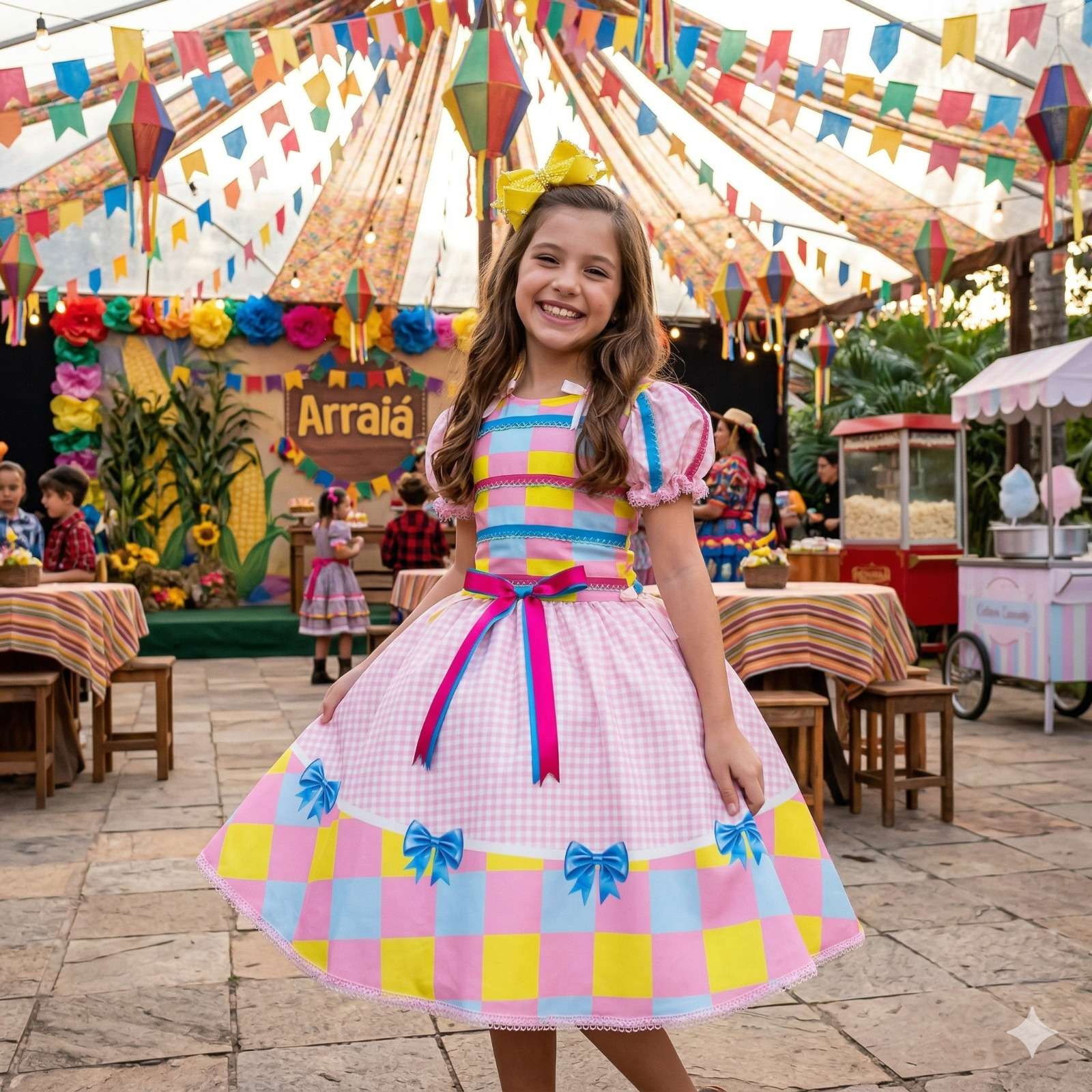 Vestido Marie Junino Luxo Arraia da Docura - Leveza e Elegância para Meninas | Bebeloo Kids