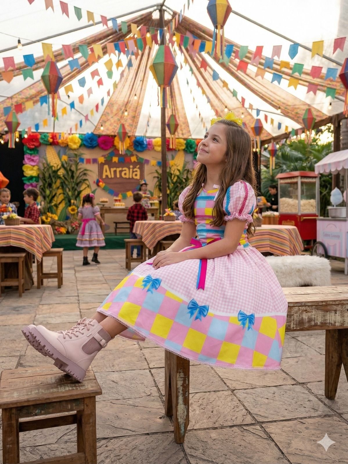 Vestido Marie Junino Luxo Arraia da Docura - Leveza e Elegância para Meninas | Bebeloo Kids