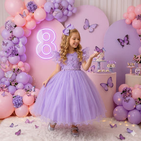 Vestido Menina Bonita Angelie Lilás - Leveza e Elegância para Meninas | Bebeloo Kids