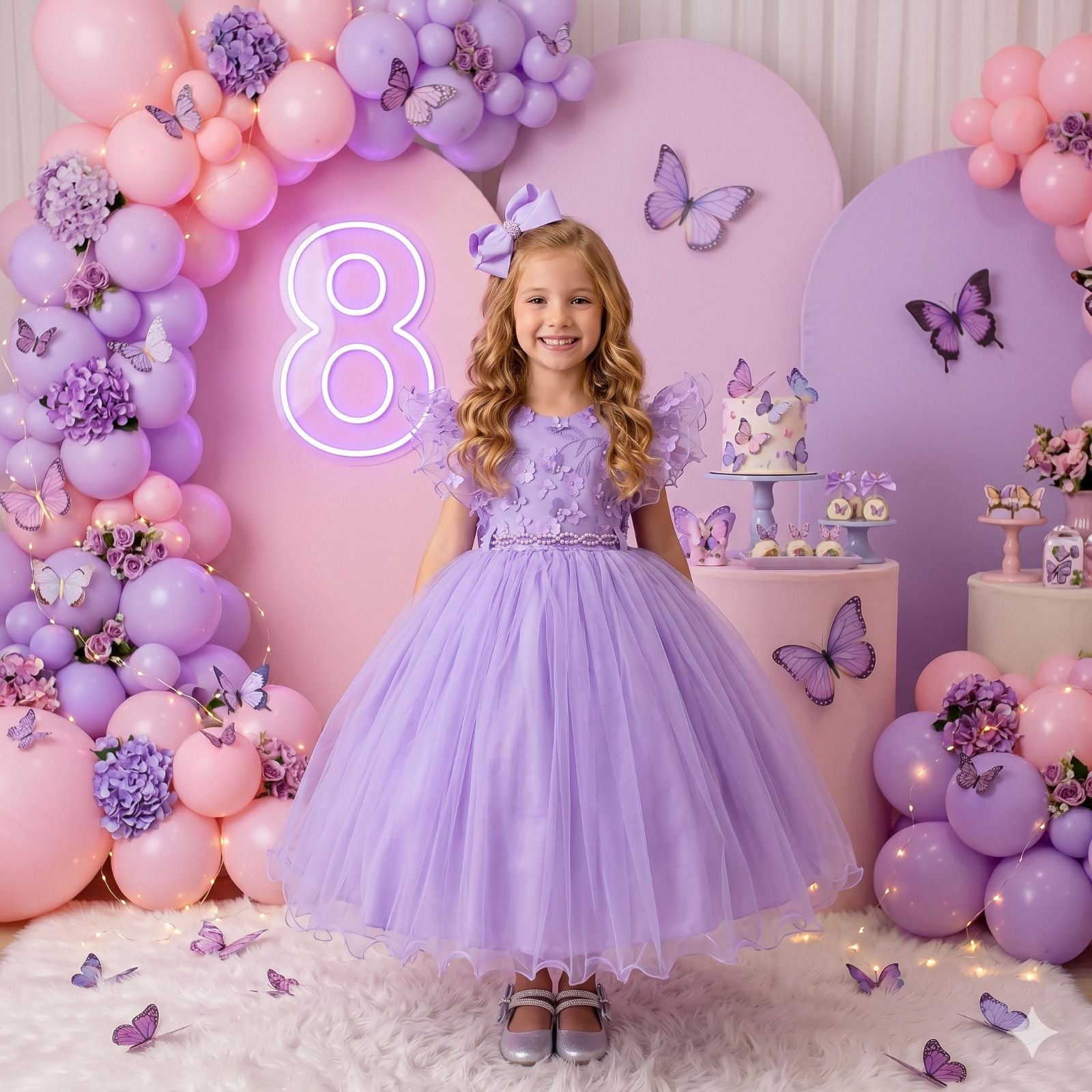 Vestido Menina Bonita Angelie Lilás - Leveza e Elegância para Meninas | Bebeloo Kids