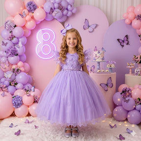 Vestido Menina Bonita Angelie Lilás - Leveza e Elegância para Meninas | Bebeloo Kids