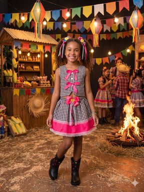 Conjunto Blogueirinha Junino Arraia da Alegria Preto - Estilo Delicado para o Dia a Dia | Bebeloo Kids