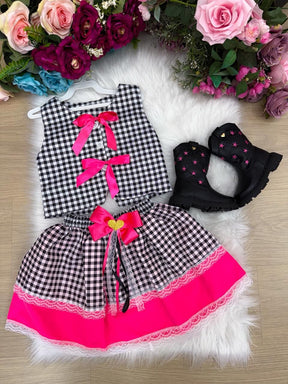 Conjunto Blogueirinha Junino Arraia da Alegria Preto - Estilo Delicado para o Dia a Dia | Bebeloo Kids