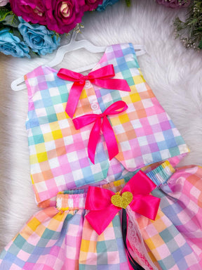 Conjunto Blogueirinha Junino Arraia da Alegria Colorido - Estilo Delicado para o Dia a Dia | Bebeloo Kids