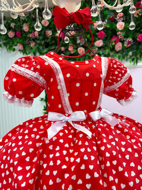 Vestido Junino Mimadine Luxo Larissa Vermelho - Leveza e Elegância para Meninas | Bebeloo Kids