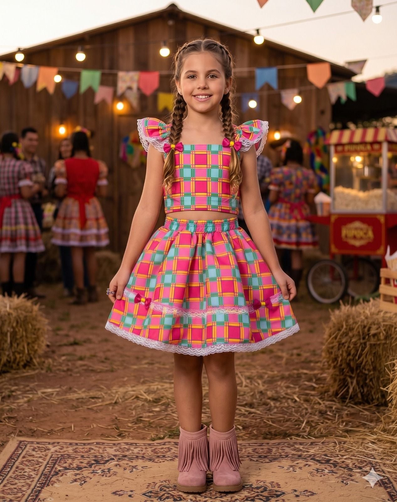 Conjunto Mini Miss Junino Sertão Magico - Estilo Delicado para o Dia a Dia | Bebeloo Kids