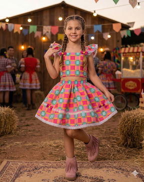 Conjunto Mini Miss Junino Sertão Magico - Estilo Delicado para o Dia a Dia | Bebeloo Kids