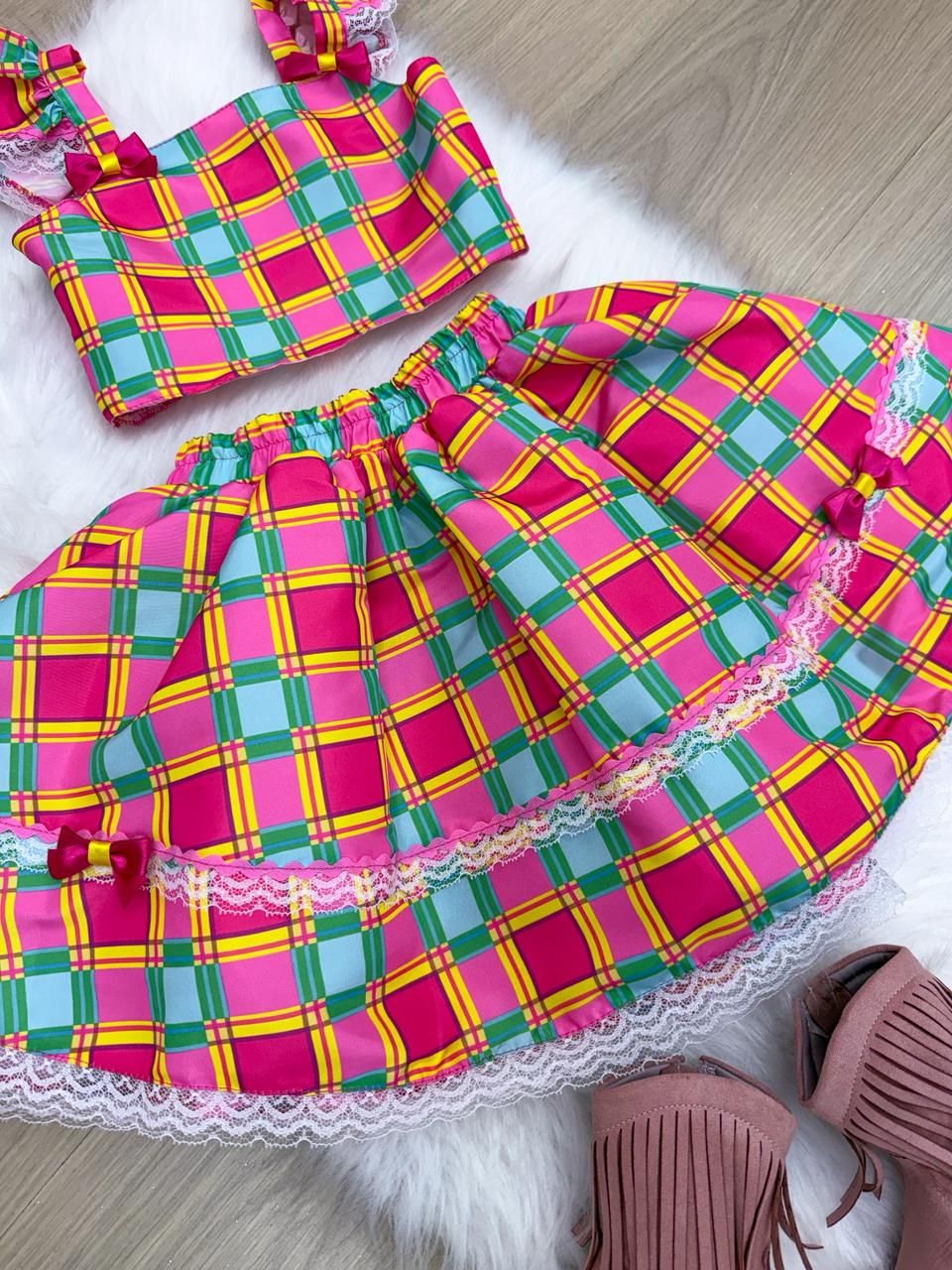Conjunto Mini Miss Junino Sertão Magico - Estilo Delicado para o Dia a Dia | Bebeloo Kids