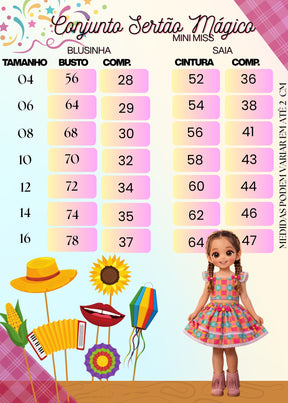 Conjunto Mini Miss Junino Sertão Magico - Estilo Delicado para o Dia a Dia | Bebeloo Kids