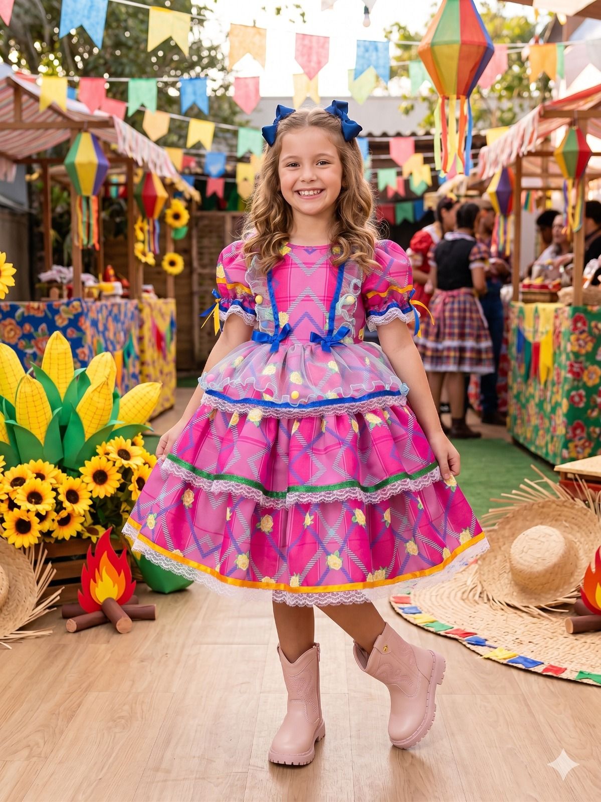 Vestido Bella Child Junino Quermesse Estrela do Arraiá - Leveza e Elegância para Meninas | Bebeloo Kids