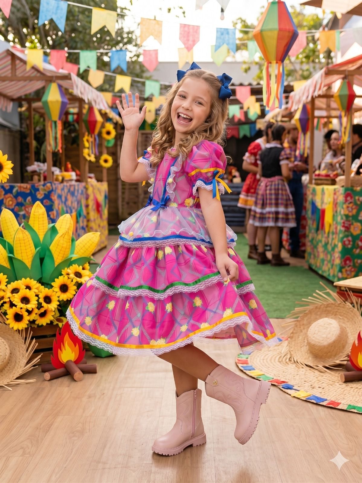 Vestido Bella Child Junino Quermesse Estrela do Arraiá - Leveza e Elegância para Meninas | Bebeloo Kids