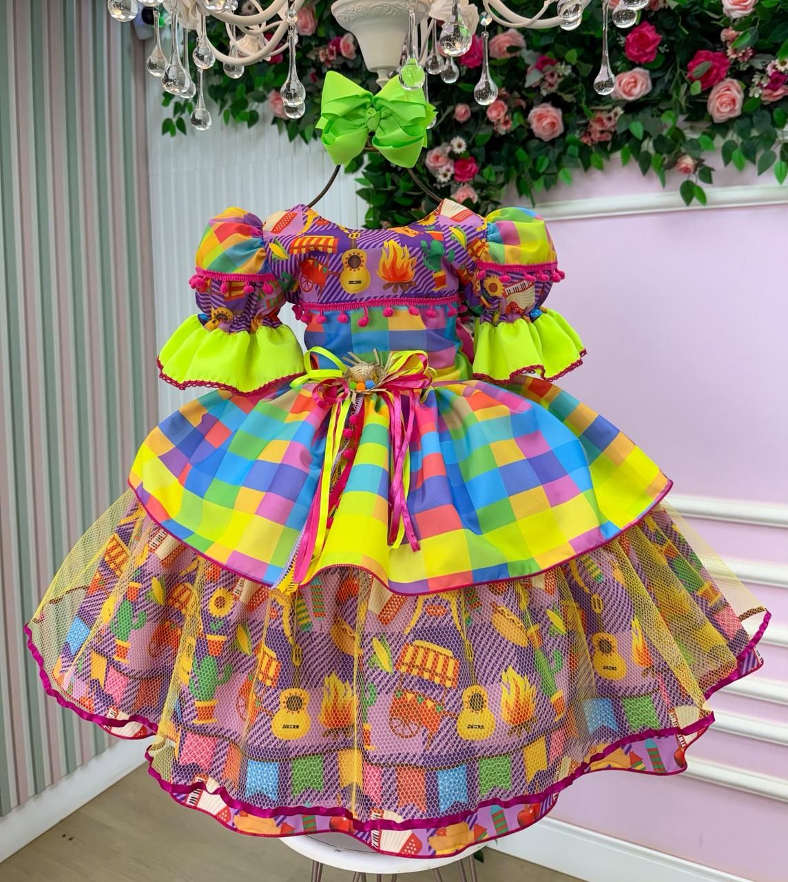 Vestido Marie Junino Luxo Quermesse Encanto da Fogueira - Leveza e Elegância para Meninas | Bebeloo Kids