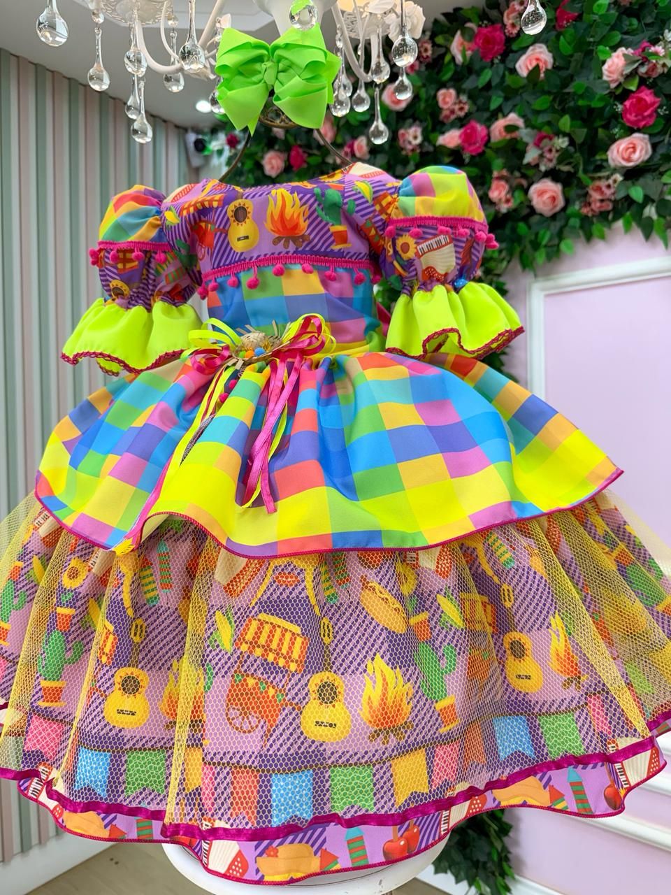 Vestido Marie Junino Luxo Quermesse Encanto da Fogueira - Leveza e Elegância para Meninas | Bebeloo Kids