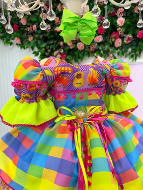 Vestido Marie Junino Luxo Quermesse Encanto da Fogueira - Leveza e Elegância para Meninas | Bebeloo Kids