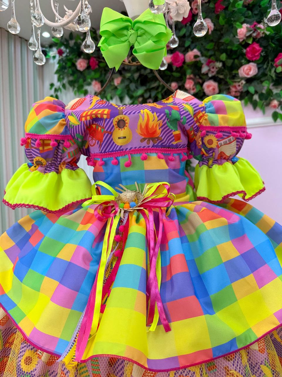 Vestido Marie Junino Luxo Quermesse Encanto da Fogueira - Leveza e Elegância para Meninas | Bebeloo Kids