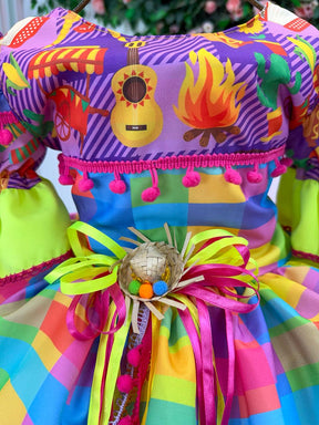 Vestido Marie Junino Luxo Quermesse Encanto da Fogueira - Leveza e Elegância para Meninas | Bebeloo Kids