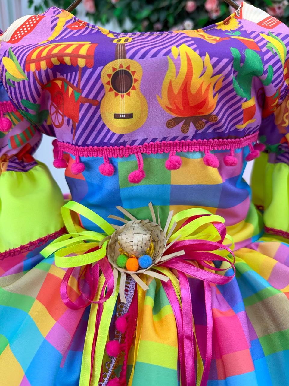 Vestido Marie Junino Luxo Quermesse Encanto da Fogueira - Leveza e Elegância para Meninas | Bebeloo Kids