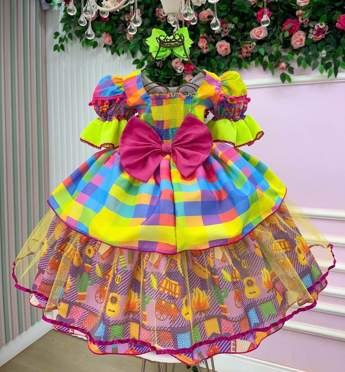 Vestido Marie Junino Luxo Quermesse Encanto da Fogueira - Leveza e Elegância para Meninas | Bebeloo Kids