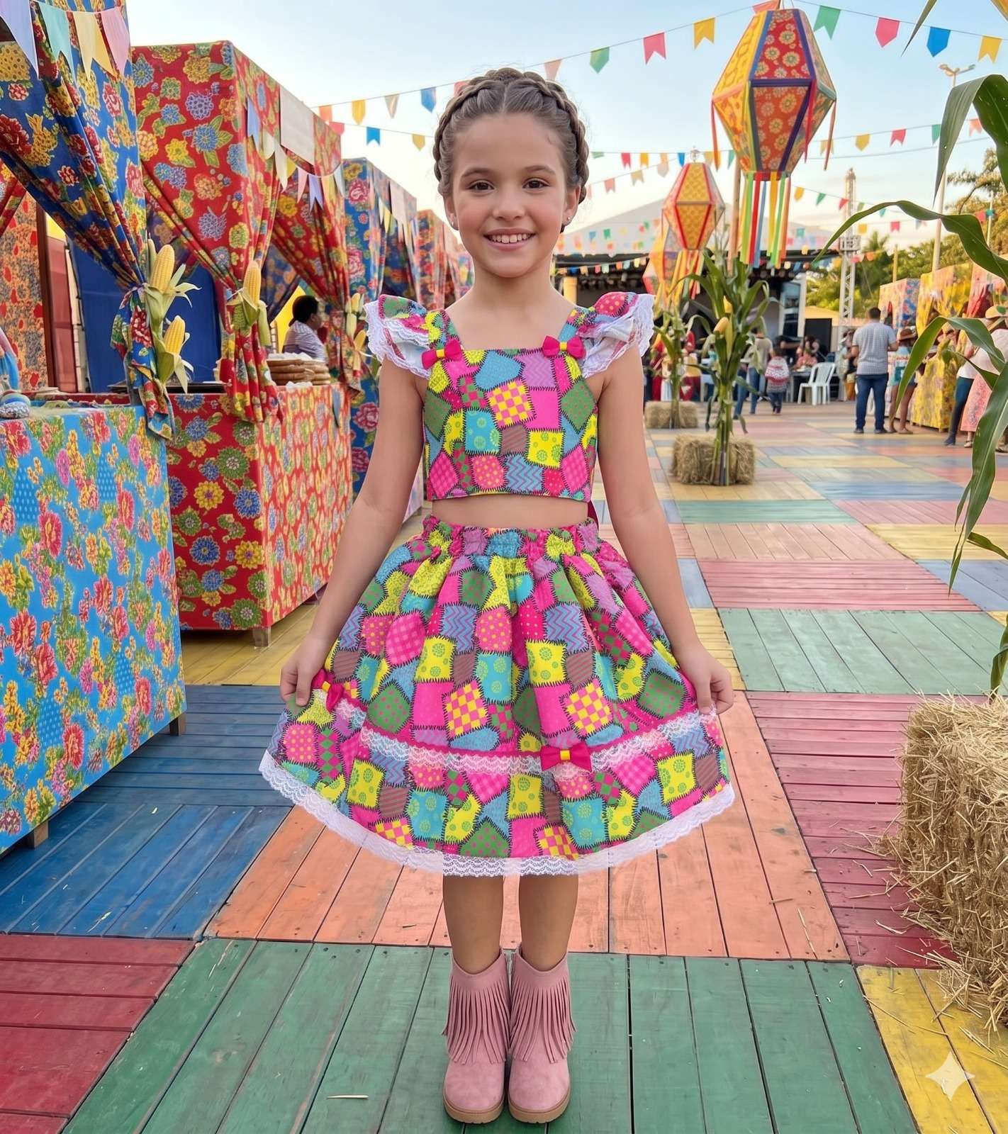 Conjunto Mini Miss Junino Magia do Sertão - Estilo Delicado para o Dia a Dia | Bebeloo Kids