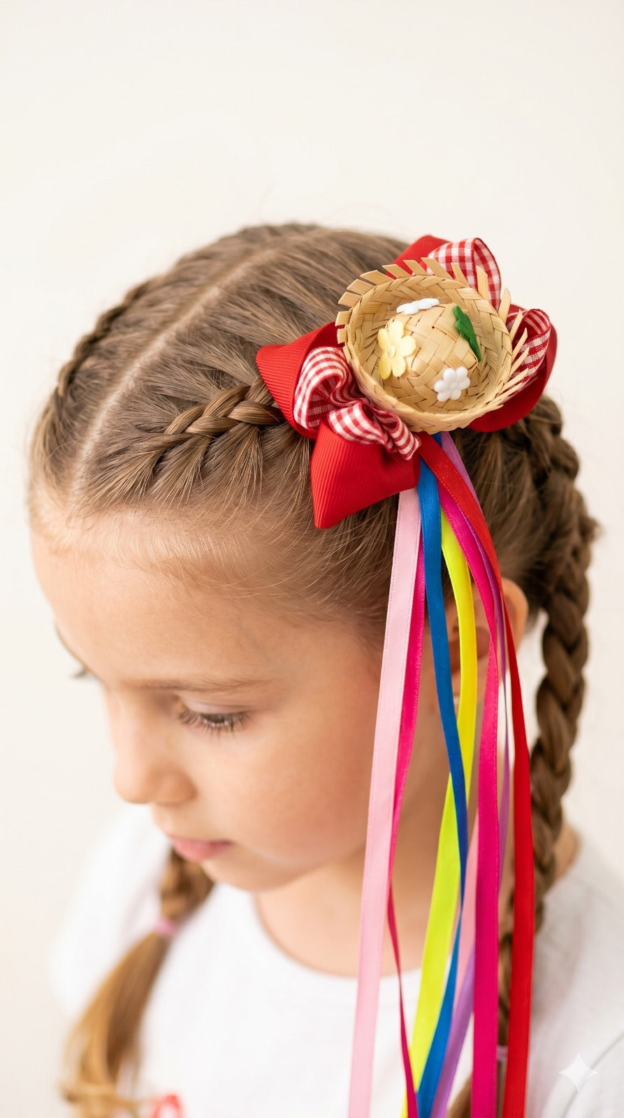 Laço Bico de Pato Detalhes do Sertão Vermelho - Toque Delicado para Completar o Visual | Bebeloo Kids