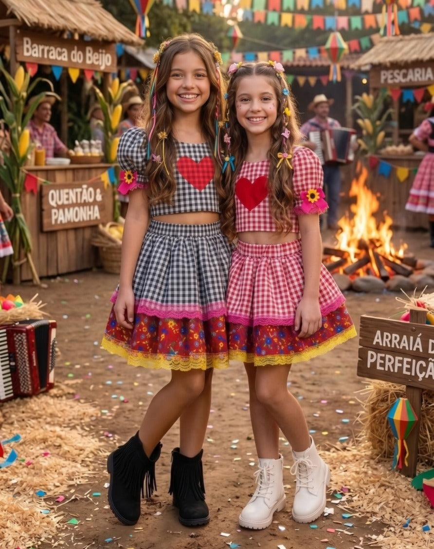 Conjunto Junino Banana Club Luxo Luana - Conforto e Estilo para o Dia a Dia | Bebeloo Kids