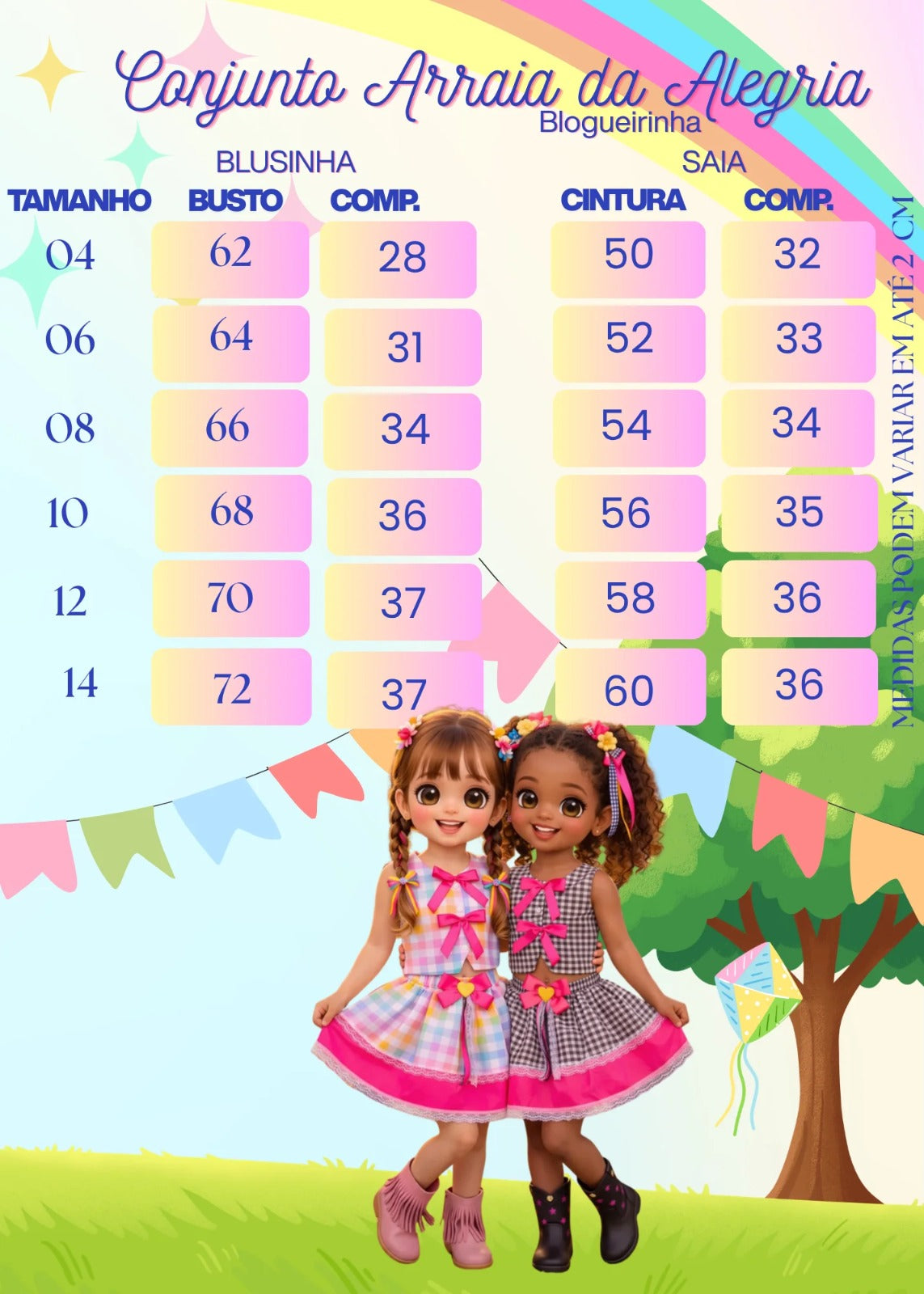 Conjunto Blogueirinha Junino Arraia Da Alegria - Conforto e Estilo para o Dia a Dia | Bebeloo Kids